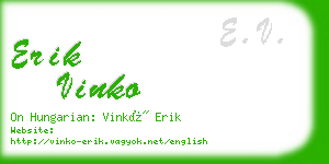 erik vinko business card